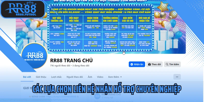 Các lựa chọn liên hệ nhận hỗ trợ chuyên nghiệp