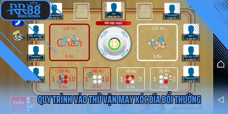 Quy trình vào thử vận may xóc đĩa đổi thưởng